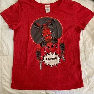 Tacos Deadpool woman’s tee- size L